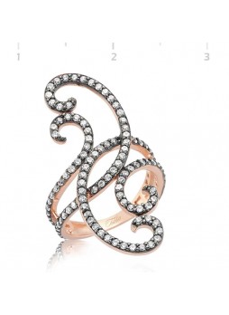 Zirkon Taşlı Rozlu Yüzük