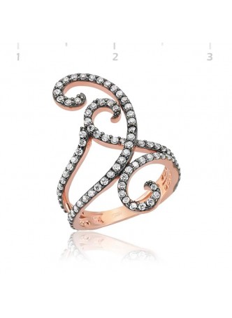 925 Zirkon Taşlı Rose Yüzük