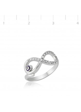 Nazarlı Sonsuzluk Gümüş Yüzük