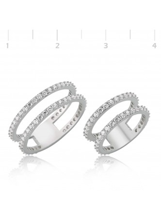 Gümüş İkili Tamtur Eklem Yüzük