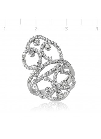 Zirkon Taşlı Desenli Mekik Yüzük