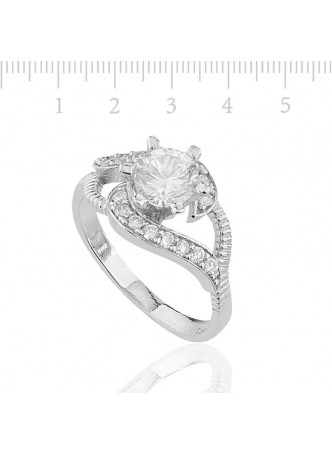 Zirkon Taşlı Gümüş Bayan Yüzük