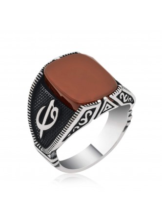 Gümüş Elif Vav Erkek Yüzük