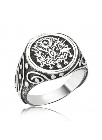 Osmanlı Armalı Gümüş Erkek Yüzük