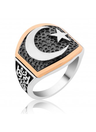 Gümüş Ay Yıldız Yüzük