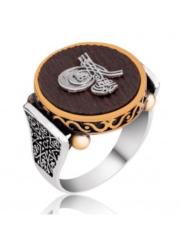 Gümüş Kuka Ağacı Tuğra Armalı Yüzük