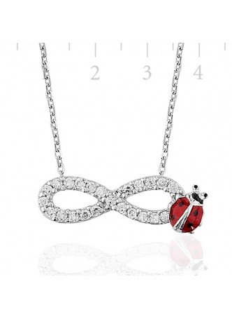 Sonsuzluk Uğur Böceği Gümüş Kolye