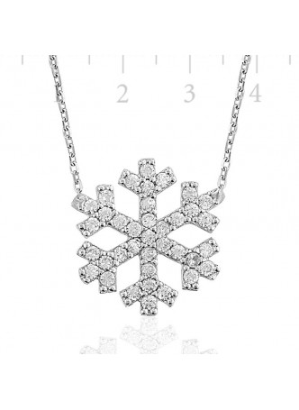 Zirkon Taşlı Kartanesi Gümüş Kolye