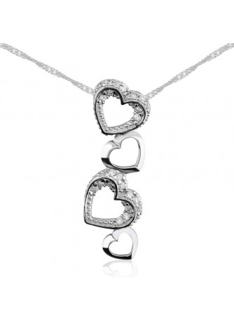 Zirkon Taşlı Aşk Yolu Gümüş Kolye