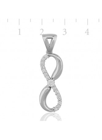 Zirkon Taşlı Sonsuzluk Gümüş Kolye