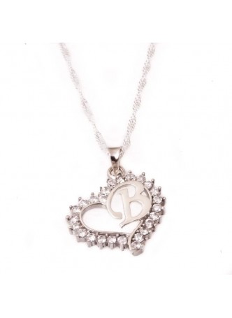 B Harfi Gümüş Kolye