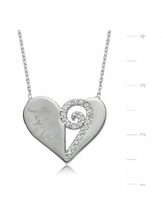 Aşkım Kalp Gümüş Kolye