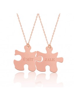 Gümüş Puzzle İsimlik Kolye