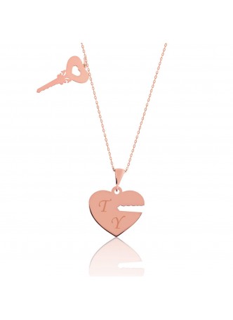 Gümüş Kalbimin Anahtarı İsimlik Kolye