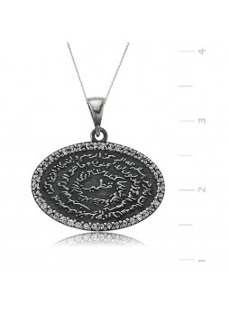 Zirkon Taşlı Oval Kıtmir Dua Kolye
