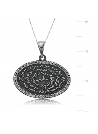 Zirkon Taşlı Oval Kıtmir Dua Kolye