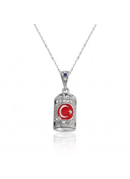 Gümüş Ay Yıldız Cevşen Kolye