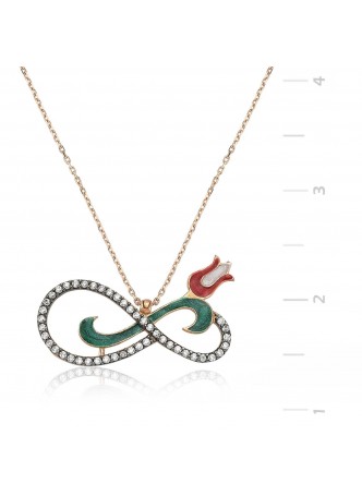 Gümüş Sonsuzluk Lale Kolye