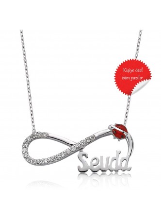 Uğur Böcekli Sonsuzluk İsimli Kolye