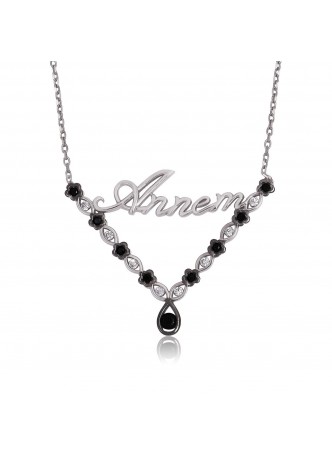 Gümüş Çiçek Desenli Annem Kolye