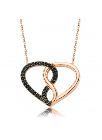 Gümüş Birleşmiş Sonsuz Kalp Kolye