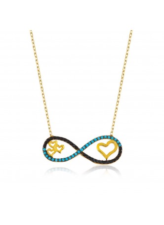 Gümüş Kalpli Sonsuzluk Kolye