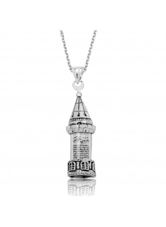 Gümüş Minare Desenli Cevşen Kolye