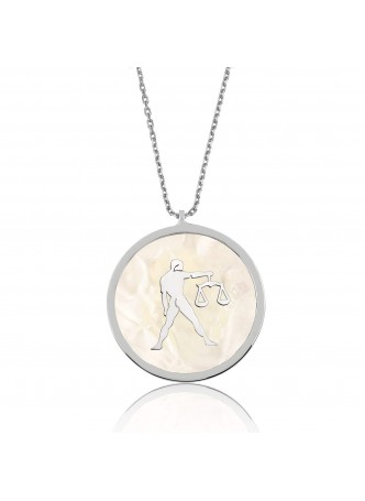 Gümüş Sedef Taşı Terazi Kolye