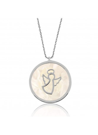 Gümüş Sedef Taşı Melek Kolye