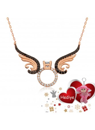 Gümüş Kanatlı Tektaş Kolye