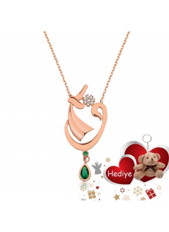 Gümüş Vav Semazen Bayan Kolye