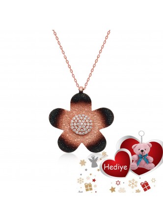 Gümüş Unutma Beni Çiçeği Bayan Kolye