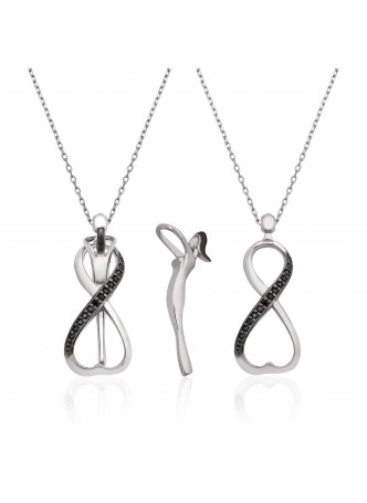 Gümüş Sonsuz Aşk Kolye