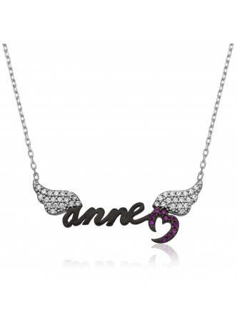 Gümüş Annem Kanatlı Melek Kolye