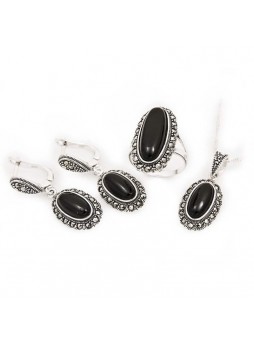 Gümüş Markazit Taşlı Set
