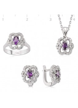Zirkon Taşlı Gümüş Set