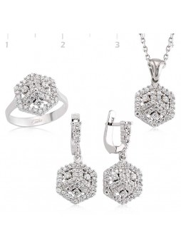 Gümüş Zirkon Taşlı Set
