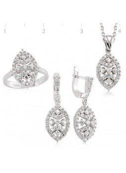 Gümüş Zirkon Taşlı Mekik Set