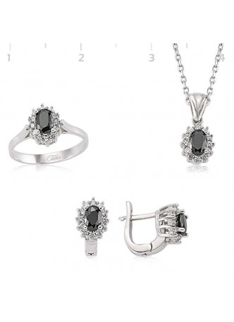 Gümüş Zirkon Taşlı Set
