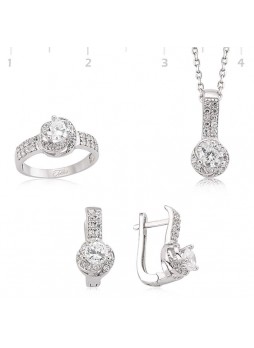 Gümüş Zirkon Taşlı Set