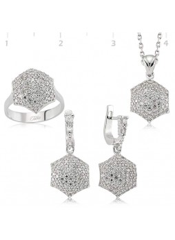 Gümüş Zirkon Taşlı Set