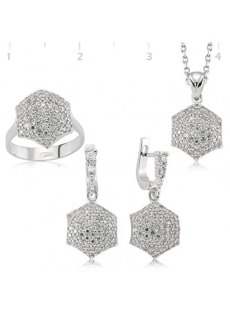 Gümüş Zirkon Taşlı Set