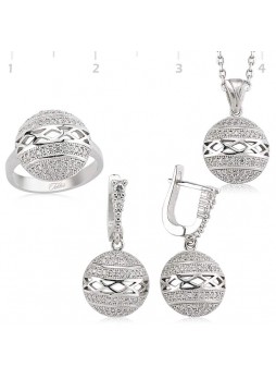 Gümüş Zirkon Taşlı Set