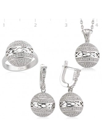 Gümüş Zirkon Taşlı Set