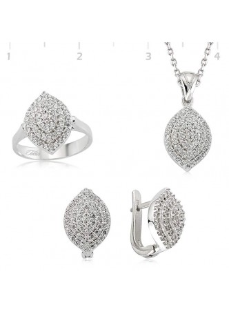Gümüş Zirkon Taşlı Set