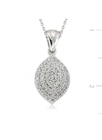 Gümüş Zirkon Taşlı Kolye