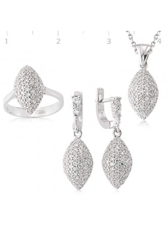 Gümüş Zirkon Taşlı Set