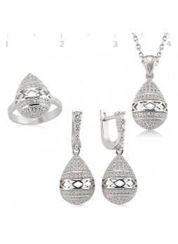 Gümüş Zirkon Taşlı Set