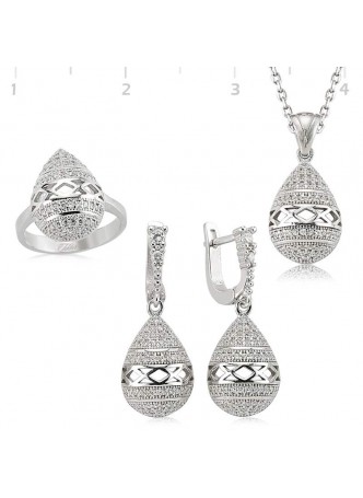 Gümüş Zirkon Taşlı Set
