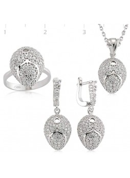 Gümüş Zirkon Taşlı Set